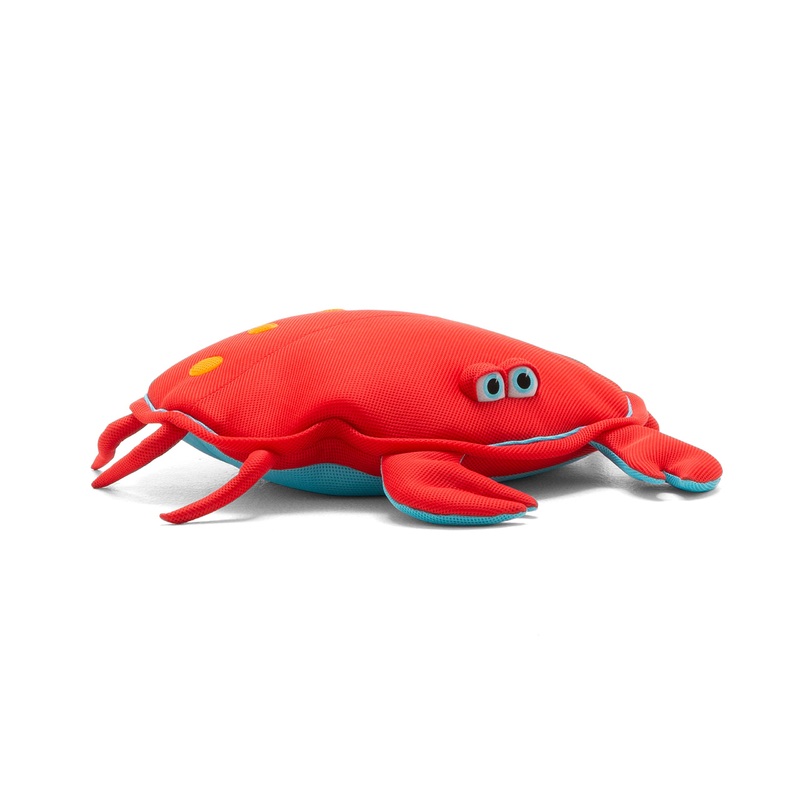Big Joe Pool Petz Small Crab No Inflation Needed Animal Floating Pool Toy, Crab Shape Mesh, Quick Draining Fabric, Need Dims