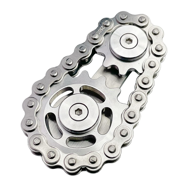 ILYMB Chain Gear Fidget Spinner, Metal Sprocket Chain Fidget Toy, Stress Anxiety Relief Fidget Toy, Bike Chain Gears Novelty Toy