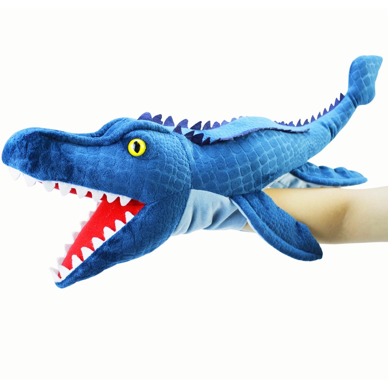 LOMTRATS Dinosaurs Hand Puppets for Kids,Toddler Includes Triceratops and Tyrannosaurus Rex with Movable Open Mouths, Perfect fo