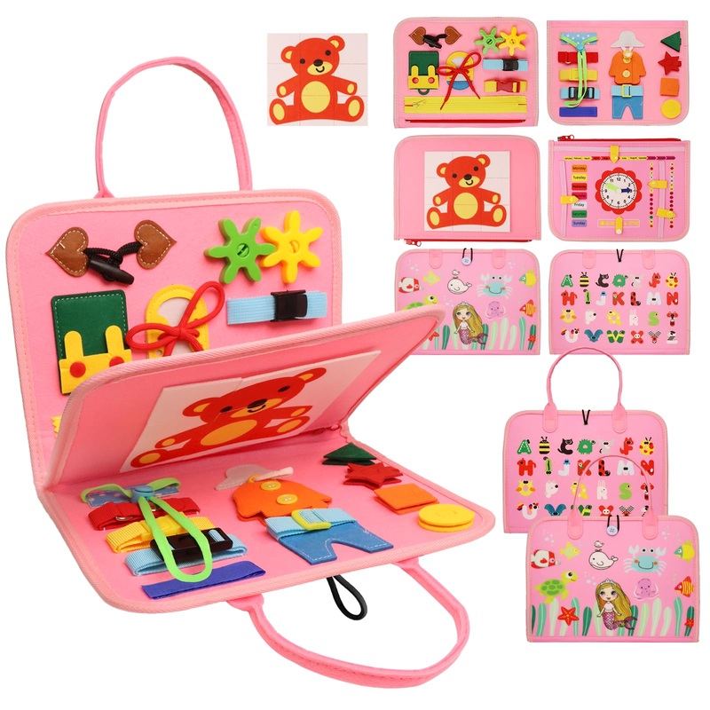 MAJAVI Busy Board Montessori Toys for 1 2 3 4 Year Old, Busy Book for Toddlers 1-3 Boys Girls Birthday Gifts, Sensory Educationa