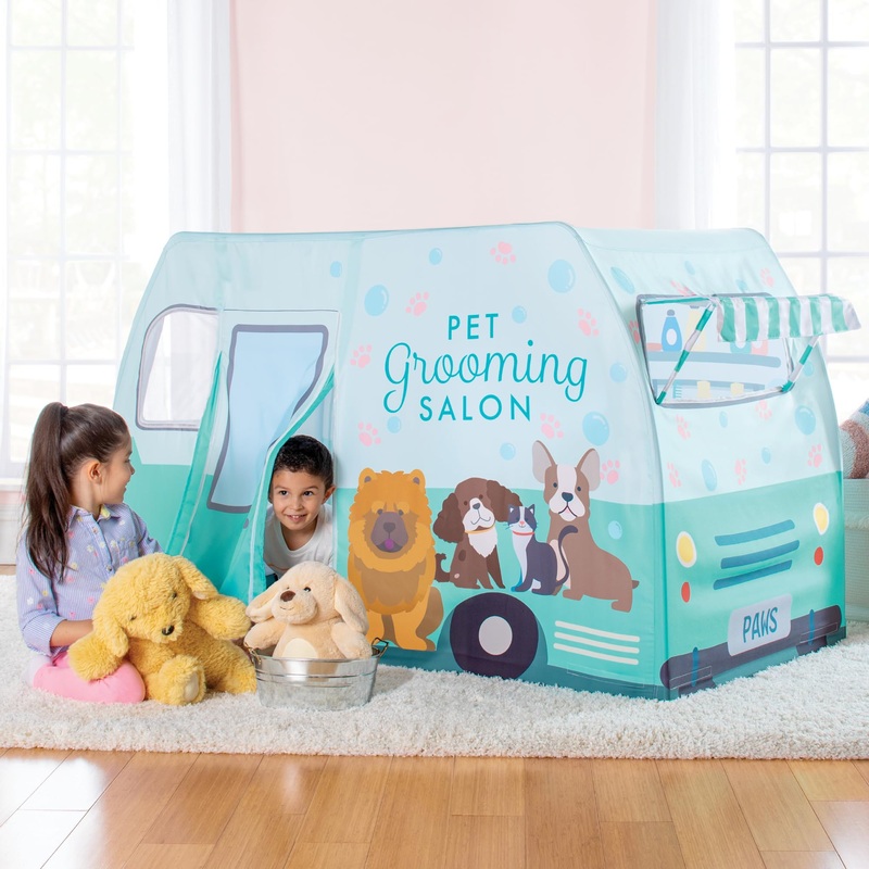 Martha Stewart Kids’ Pet Grooming Van Play Tent – Indoor Playhouse for Children for Pretend Play Activities