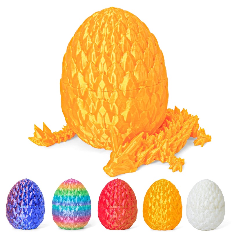 ONEVIVE Dragon Eggs with Dragon Inside 3D Printed, Mystery Dragon Egg Articulated Crystal Fidget Toy for Kids Adults Women Men F