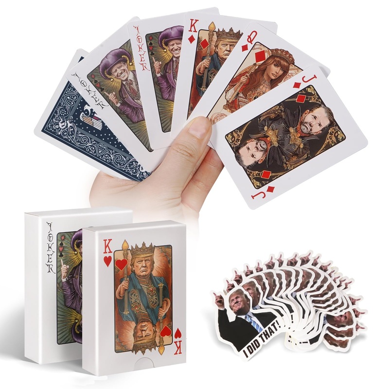 Playing Cards with 100Pcs Stickers, Funny Playing Cards Poker Card Deck Great Collections & Merchandise Gift