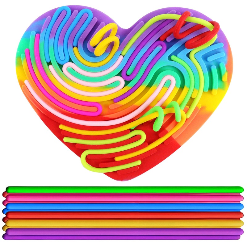 Sensory Activity Board, Sensory Board, Heart-Shaped Fidget Toy with Double-Sided Design, Silicone Autism Sensory Toys, Kids 3+ &