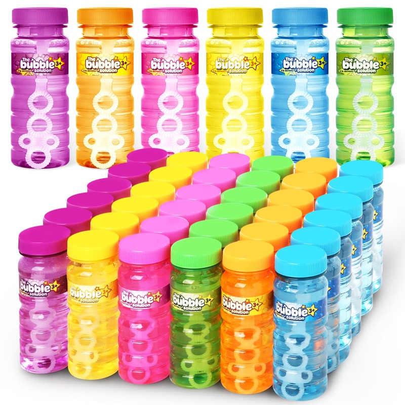 Springflower 60 Pcs Bubble Bottles with Wand,Bubbles Party Favors for Kids,Summer Toys, Blow Bubbles Solution Novelty Toy, Party