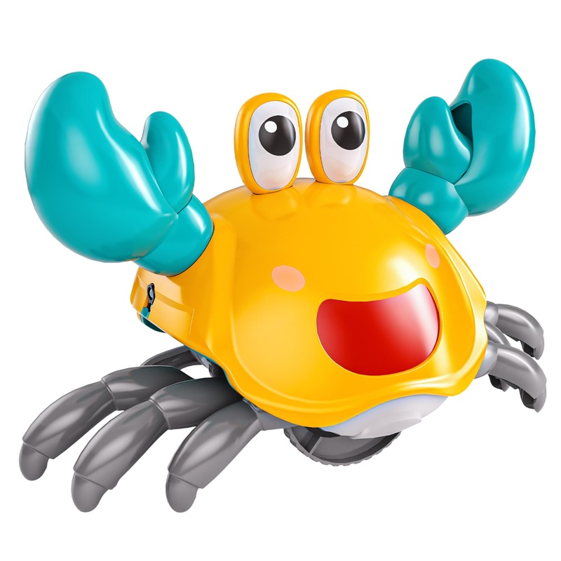 TEMI Crawling Crab Baby Toy for 36 Months – Sensory Walking Musical Toys, Infant Toys 36 Months, Dancing Moving Crab with Obstac