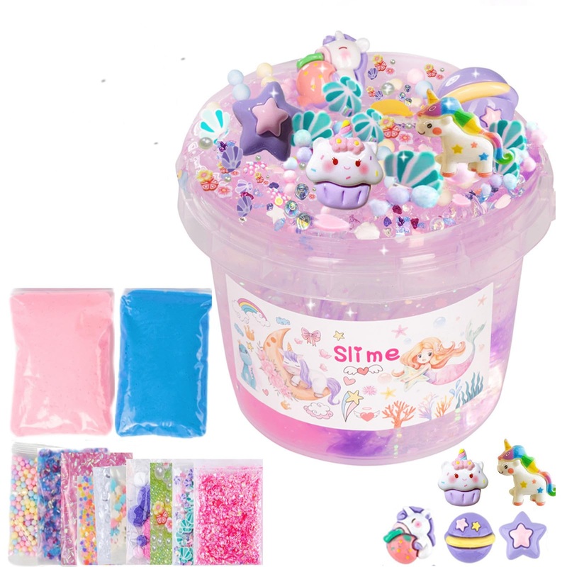 Vomkela 96Pcs Slime Party Favors for Kids,Unicorn Party Favors Birthday Gift with Hands Sticky,Scratch Bookmark,Dinosaur Slap Br