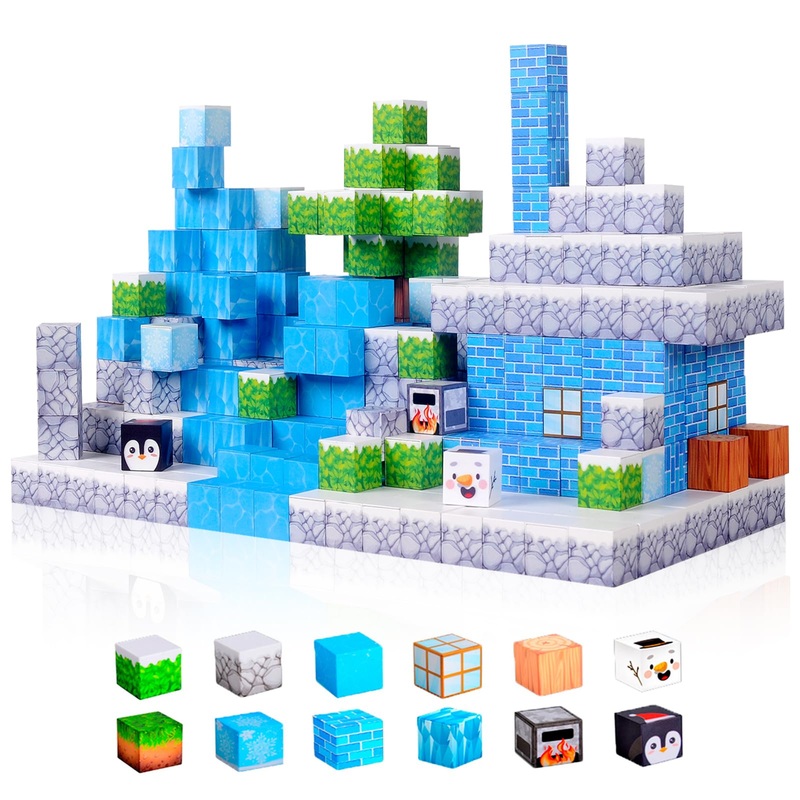 YCnaoanix Magnetic Blocks – 92 PCS Magnetic Building Blocks Cubes Stacking,STEM Sensory Toys for Toddlers Gifts for 3+ Years Old