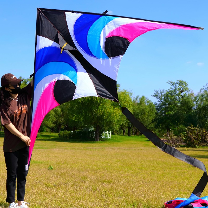 Yiranzide Huge Delta Kite for Adults,110” in with 99 Feet Super Length Kite Tail
