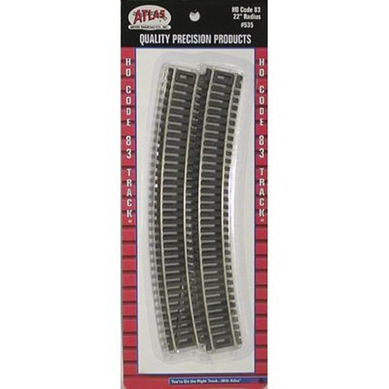 Atlas HO Scale Code 83 22” Radius Curve 6-Pack Model Train Track