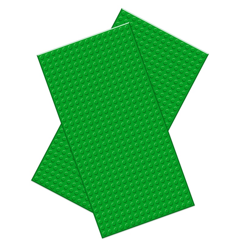 BOROLA Classic Baseplates Building Brick -10” x 5”, Compatible with Most Major Brand Building Bricks, 6-Pack, Green