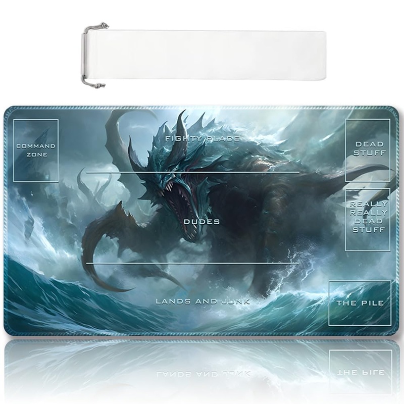 DAUXID Premium Stitched MTG Playmat with Zones and Non-Slip Rubber Backing – TCG Play Mat for MTG and Other Card Games – Colorfu