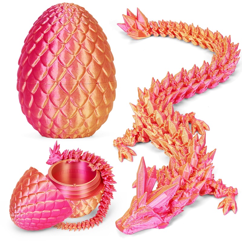 Easter Egg, 3D Printed Dragon Eggs with Dragon Inside, Articulated Dragon, Mystery Dragon Egg Fidget Toy, Surprise Easter Basket