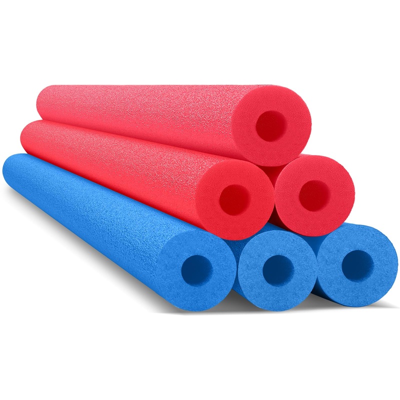 Hanaive 6 Pack Pool Noodles Swimming Floating Foam Tube 52 Inch Hollow Swim Noodles Bulk Floats Heavy Duty for Swimming Decorati