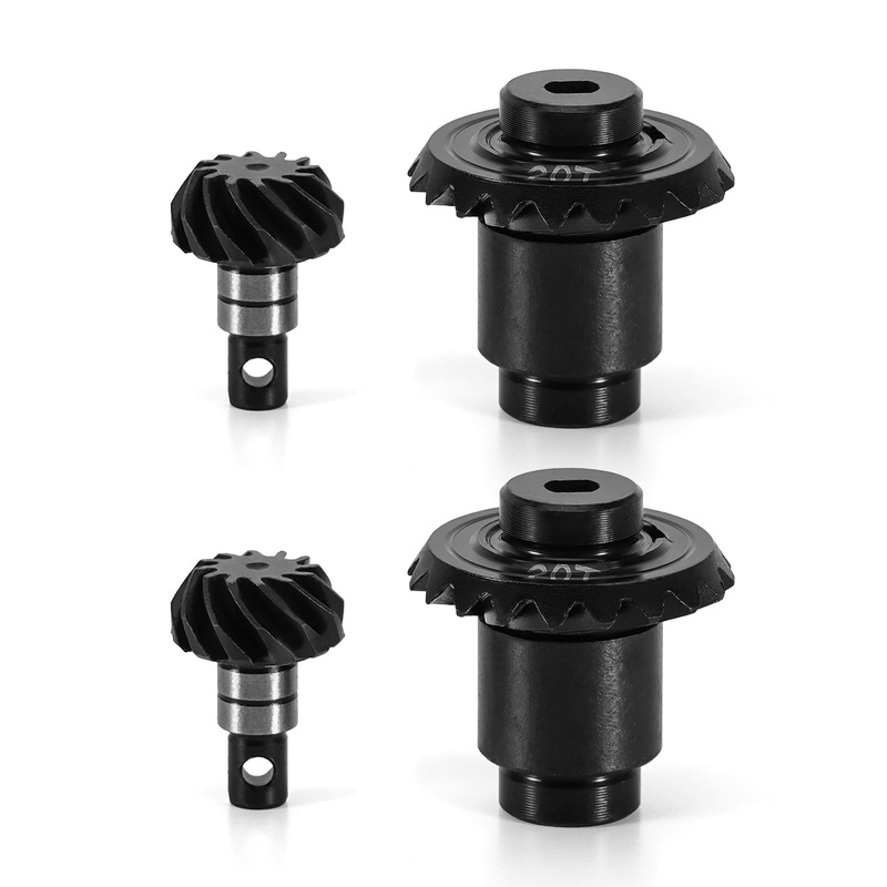 INJORA 12/20T Steel Alloy Overdrive Helical Axle Gear Set for 1/24 RC Crawler FMS FCX24 FCX18 Upgrade, 2 Sets
