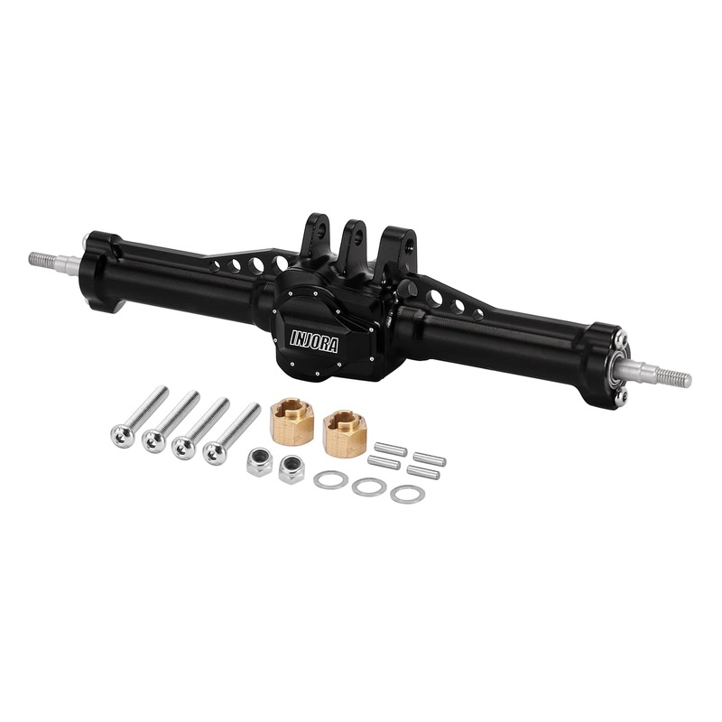INJORA Rear Axle – +4mm Extended CNC Aluminum Axle for TRX4M Upgrade 1/18 RC Crawler Car