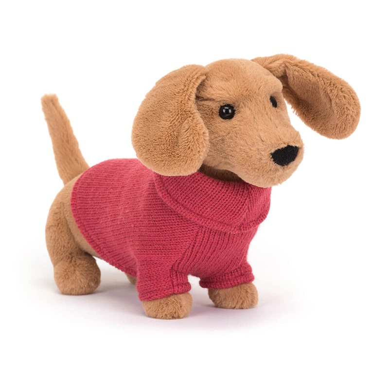 Jellycat Pink Sweater Sausage Dog Stuffed Animal, 9.5 inches – Dogs & Puppies Plush Toy – Classic Children’s Gift