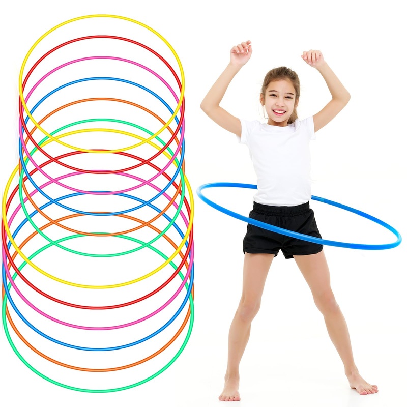 Kathfly 24 Pcs Exercise Hoops Plastic Toy for Kids Adults Bulk Hoops Kids School PE Sports Playground Playing Fitness Gymnastics