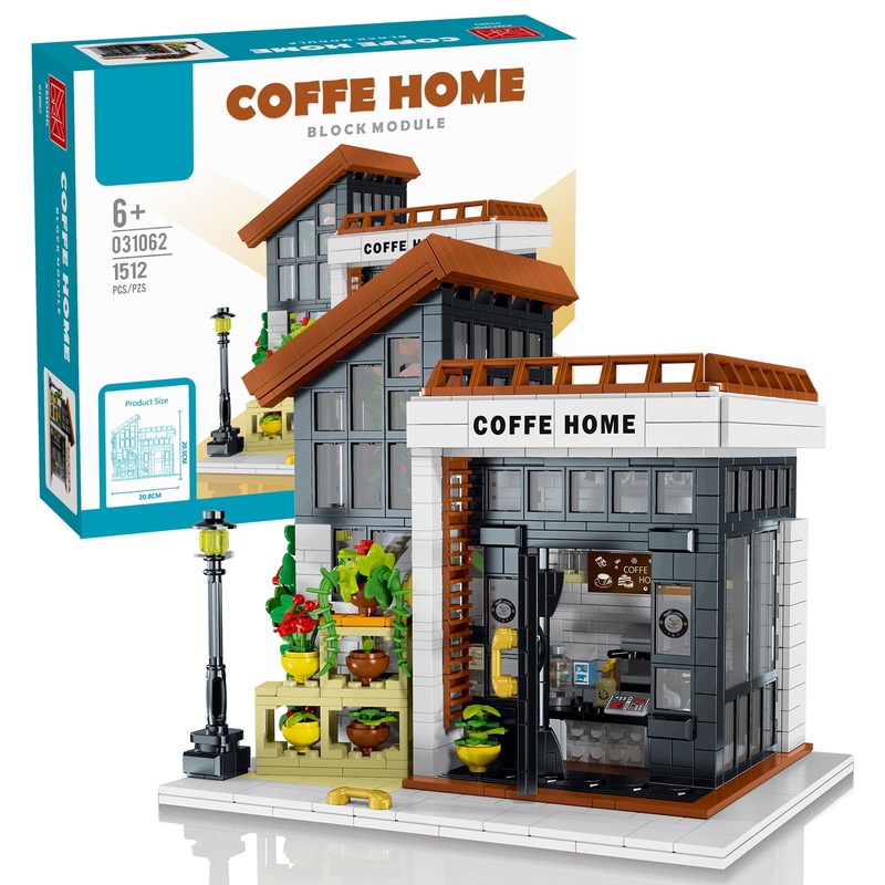 Kimiangel City Coffee Shop Building Kit for Adults, Flowers Botanical City Cafe Architecture Building Sets, Model Building Block