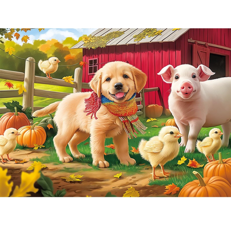 Puzzles for Adults 500 Pieces Jigsaw Puzzle Pig Dog Puzzles for Adults Teens Kids Colorful Animals Puzzle Challenging Puzzle Fam