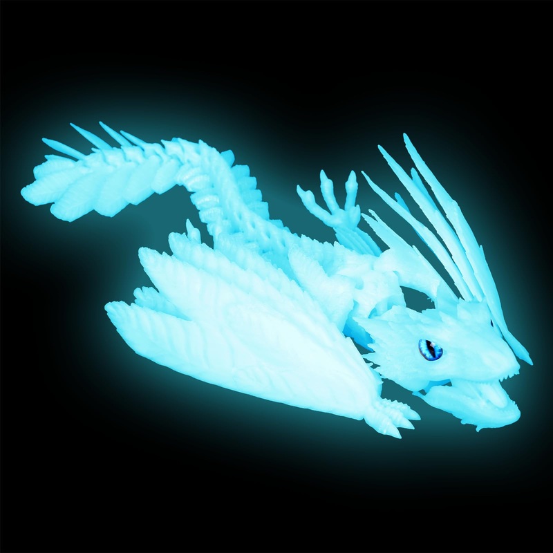 SHUWND 3D Printed Feathered Wyvern Dragon With Wings – Full Articulated Crystal Flying, Realistic Large Pet, Flexible Shoulder S