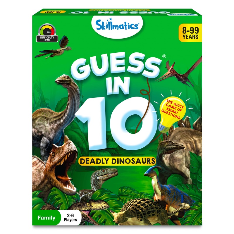 Skillmatics Guess in 10 Dinosaurs, Perfect for Boys, Girls, Kids, and Families Who Love Card Games, Toys, Travel Games, Gifts fo