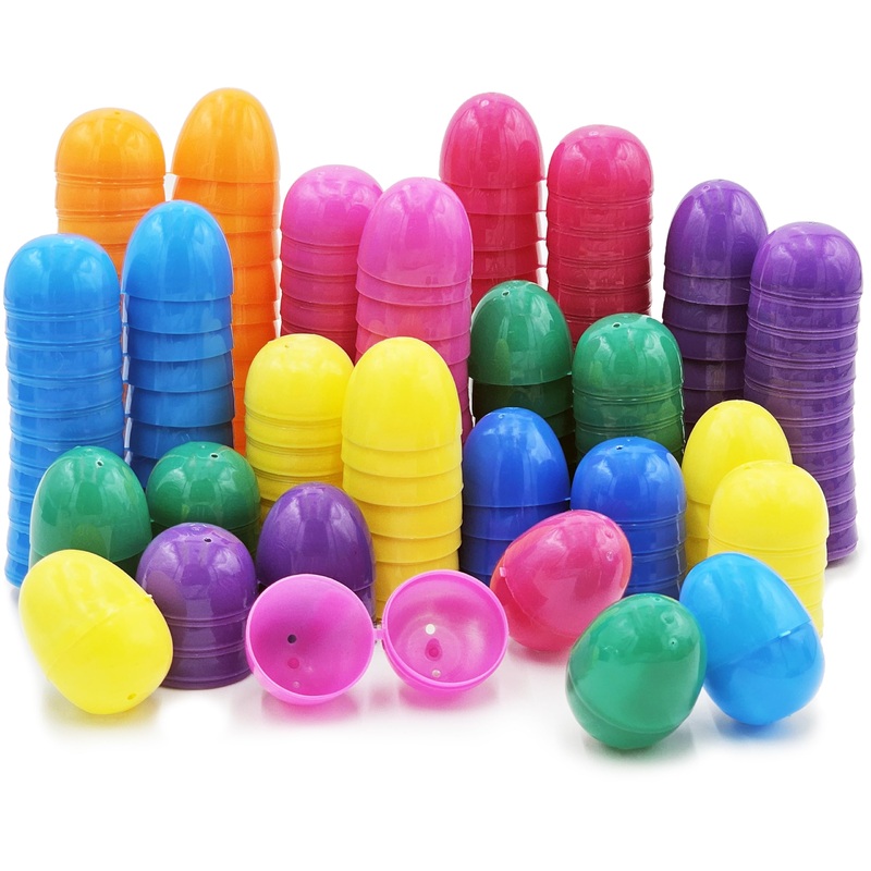The Dreidel Company Fillable Easter Eggs 2.3” Inch (12-Pack) with Hinge Bulk Colorful Bright Plastic Easter Eggs, Perfect for E
