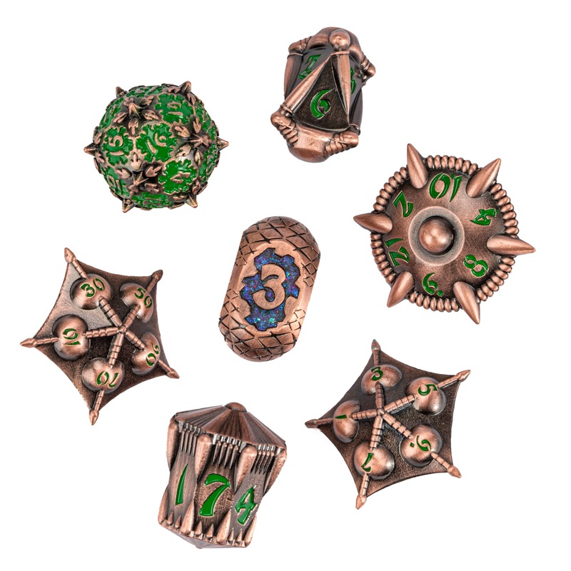 UDIXI Metal DND Dice Set, 7PCS Polyhedral Dice Set D&D with Unique Shape for Dungeons and Dragons Role Playing Games RPG Board G