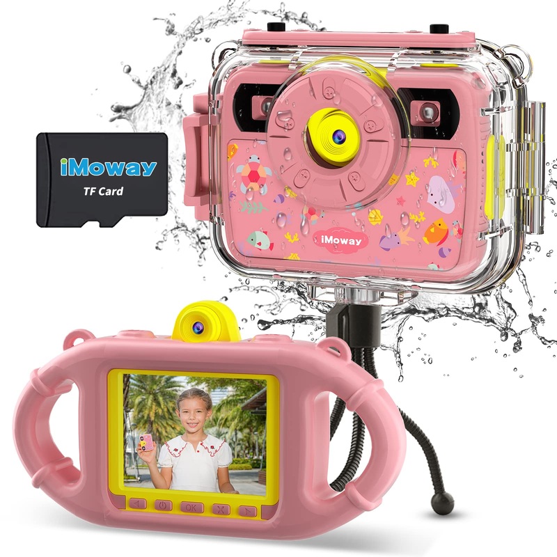 Underwater Camera for Kids,iMoway Drop-Resistant Kids Waterproof Camera for Diving Adventure with Complete Kit, Toy Gift for 3-6