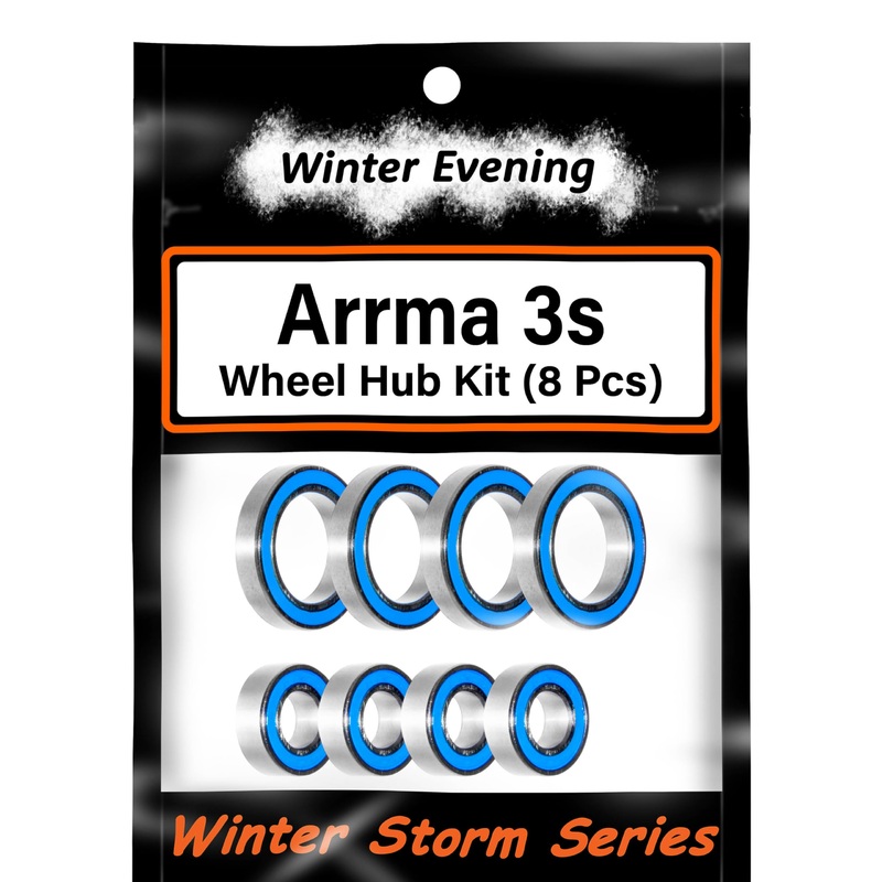 Winter Evening – for 3s Arrma Big Rock Granite Senton Typhon 3S BLX Hubs Carriers Bearings Kit (8 Pcs)