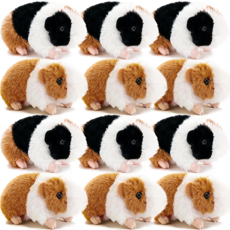 12 Pieces Cute Guinea Pig Stuffed Animal Bulk Guinea Pig Plush Toy Small Stuffed Doll with Chain for Boy Girl Party Favors Goodi