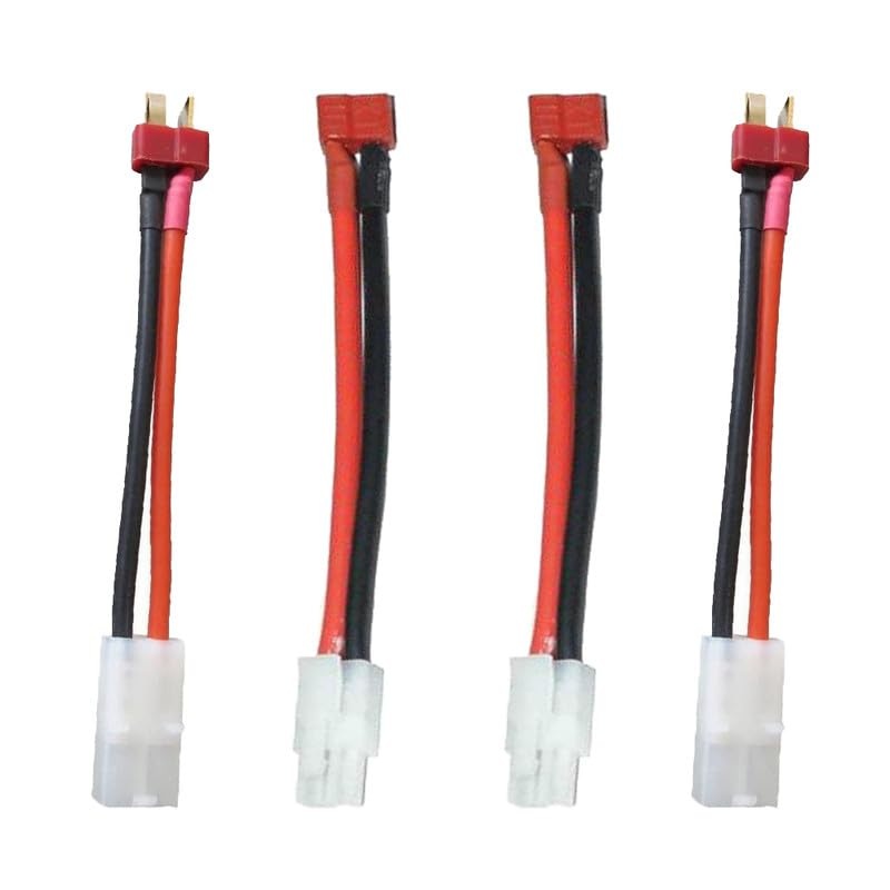 2pcs T-Plug Male Connector to Big-Tamiya Plug Female Connector Adapter and 2pcs T-Plug Female Connector to Big-Tamiya Plug Male
