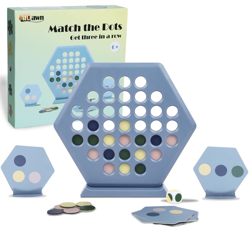 ATDAWN Table Top Game Set, 3 in a Row Game, Board Game for 2 Players, Strategy Board Games for Family and Kids, Ages 6 and Up