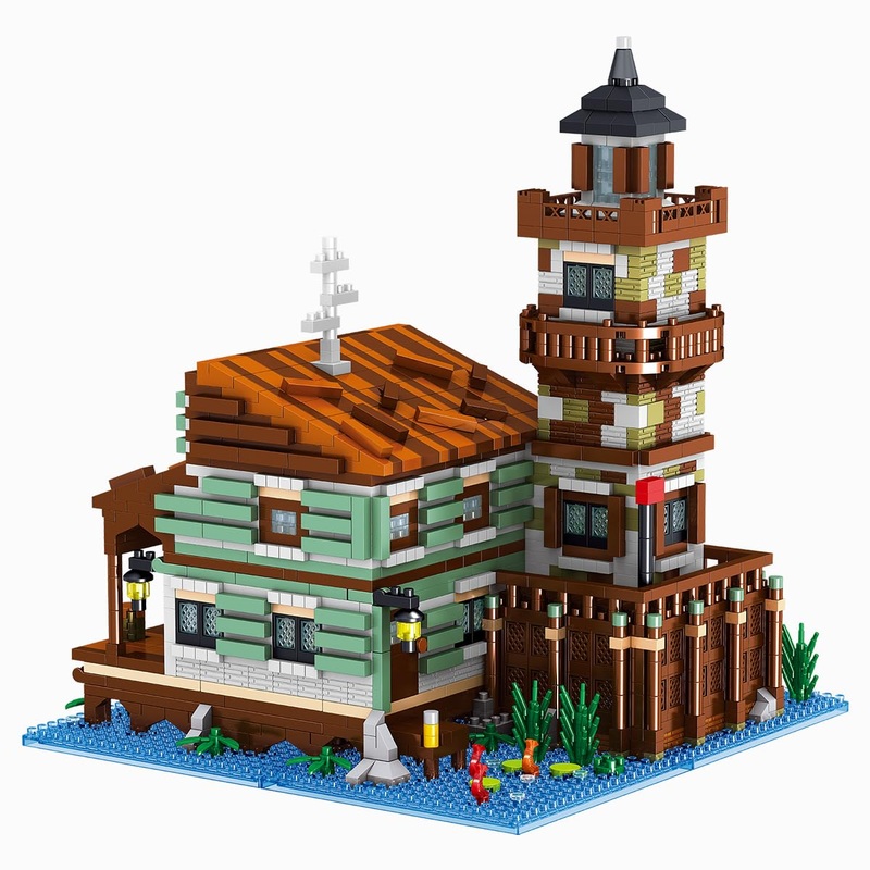 BDYDT Architecture Fishing Village Wooden House Micro Building Blocks Set(2689PCS) – Architectural Model Toys Gifts for Kid and