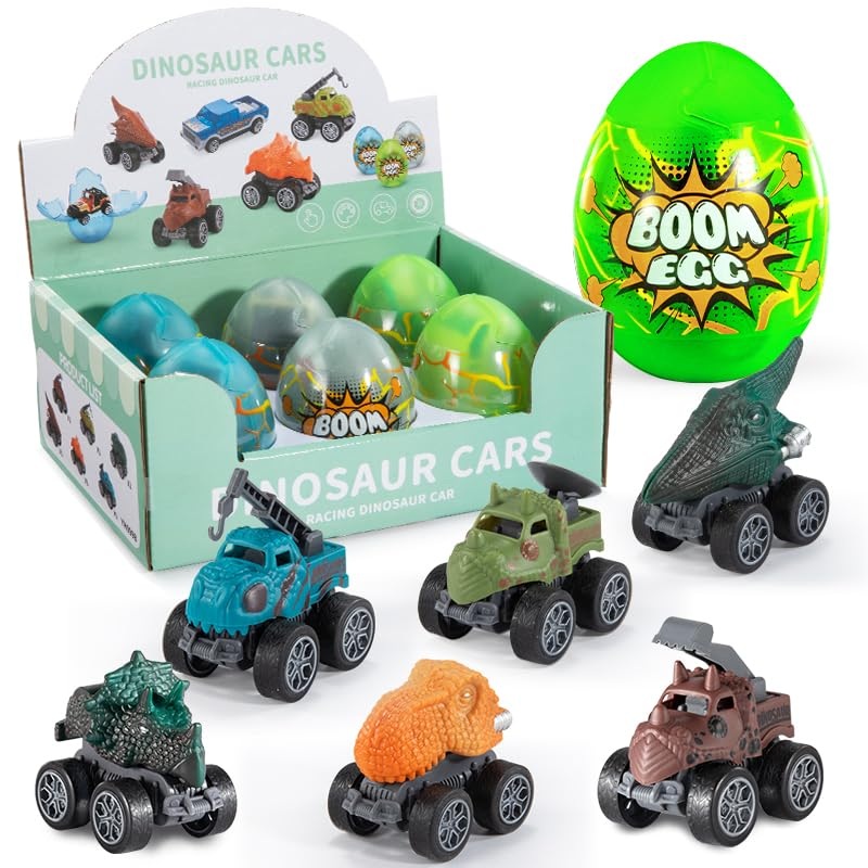 Beby Buty 6 Pack Pull-Back Monster Cars in Easter Eggs for Toddler Kids, Fun Gift Toys for Boys and Girls 3-7 Years, Perfect for
