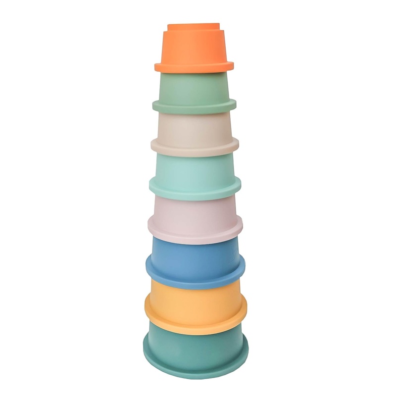 Copper Pearl Stacking Cups: 8-Piece Set Baby Stacking Cups – Bath Toys or for The Beach, Baby Puzzle, BPA Free, Bath Cups – Soft