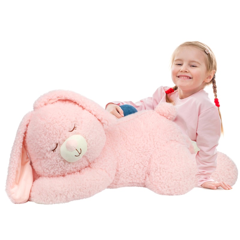 Cudhug Bunny Stuffed Animal, Giant 32” Easter Stuffed Bunny, Large Soft Plush Rabbit Toy Birthday Party Gifts for Kids Girls Bo