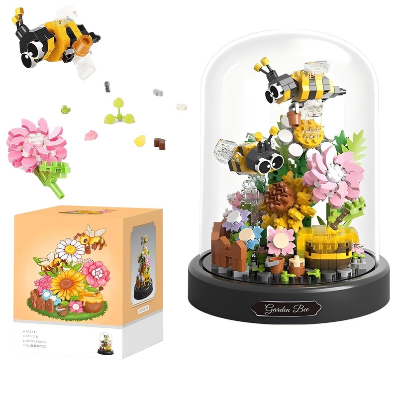 GaoDeBuChou Flowers and Insect Micro Building Set,Flower Bouquet Botanical Toys Gifts for Boys Girls Age 8 9 10 11 12 13 14+ Tee