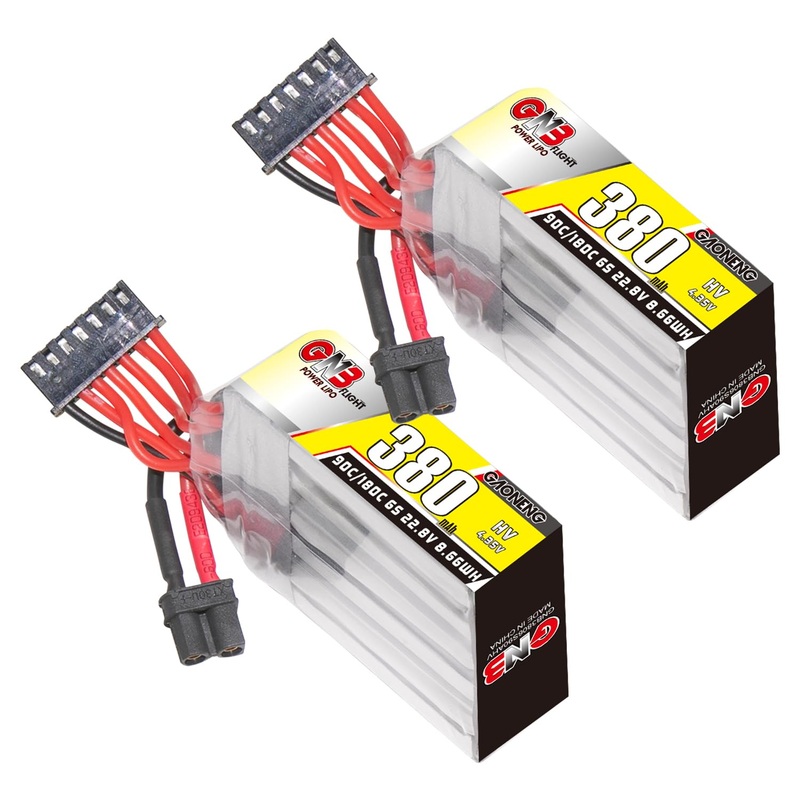 GAONENG 2PCS GNB 6S LiPo Battery 380mAh 22.8V HV 90C with XT30 Plug for 2 to 2.5 inch Propeller FPV Drone