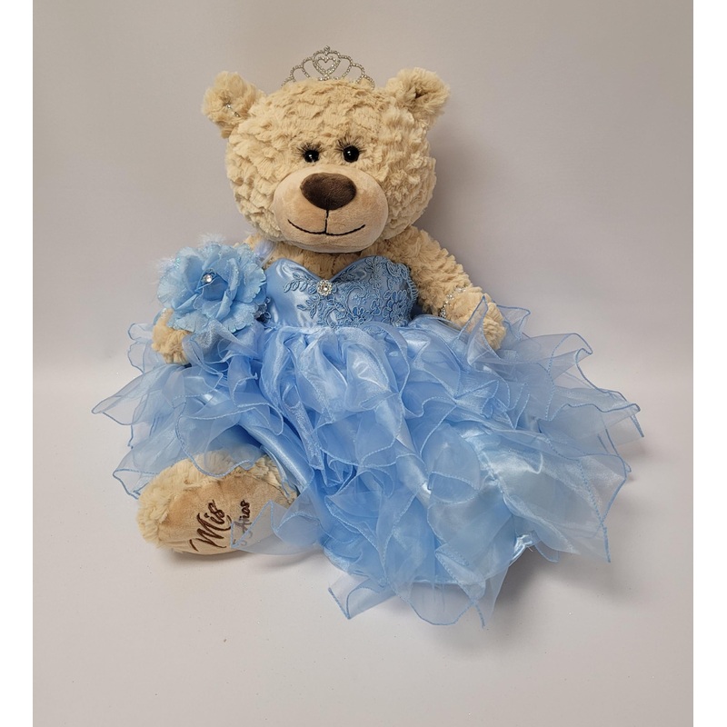 KINNEX COLLECTIONS SINCE 1997 20” Quince Anos Quinceanera Last Doll Teddy Bear with Dress (Centerpiece) ~ ARC16832-15R (Royal B