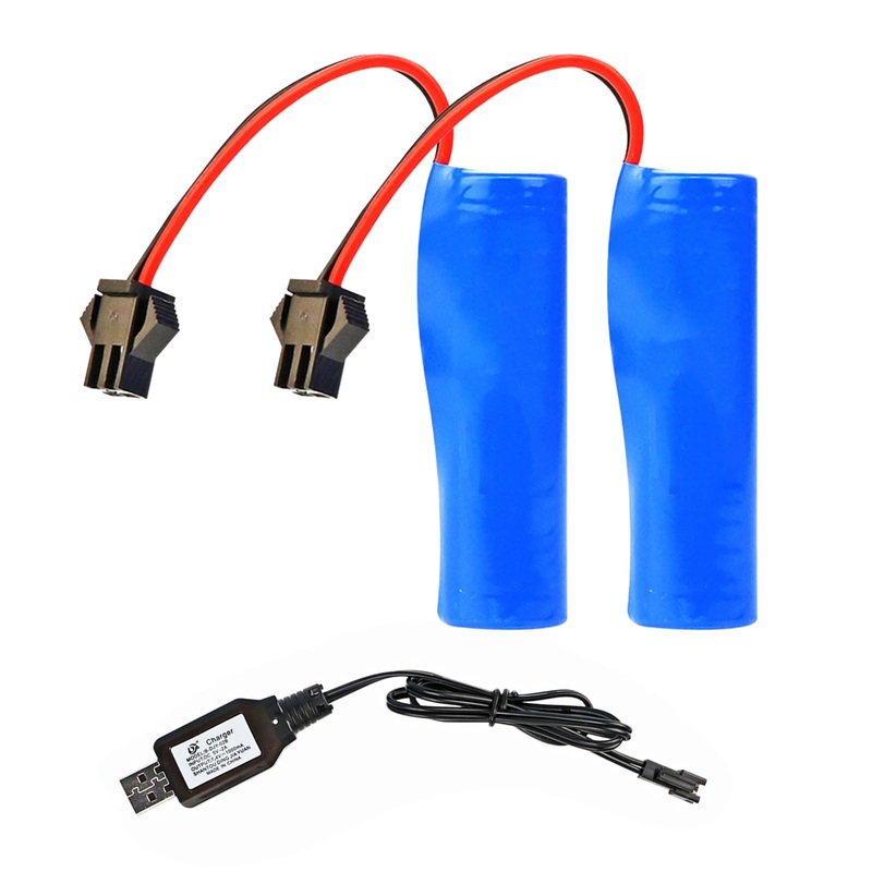 KULARIWORLD 3.7V 500mAh Li-ion Battery 2 Pack Rechargeable Battery with USB Charger Cable for RC Car Truck Vehicle Remote Racing