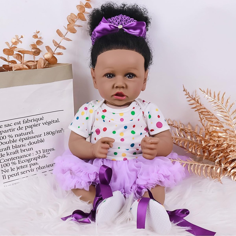 MAIHAO Reborn Baby Dolls Black Girl with Soft Body African American Real Life Babies Girl That Look Lifelike Newborn Baby Dolls