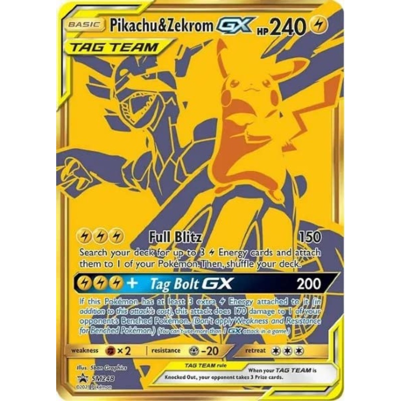 Pokemon – Pikachu & Zekrom GX – SM248 – Tag Team – Black Star Promo