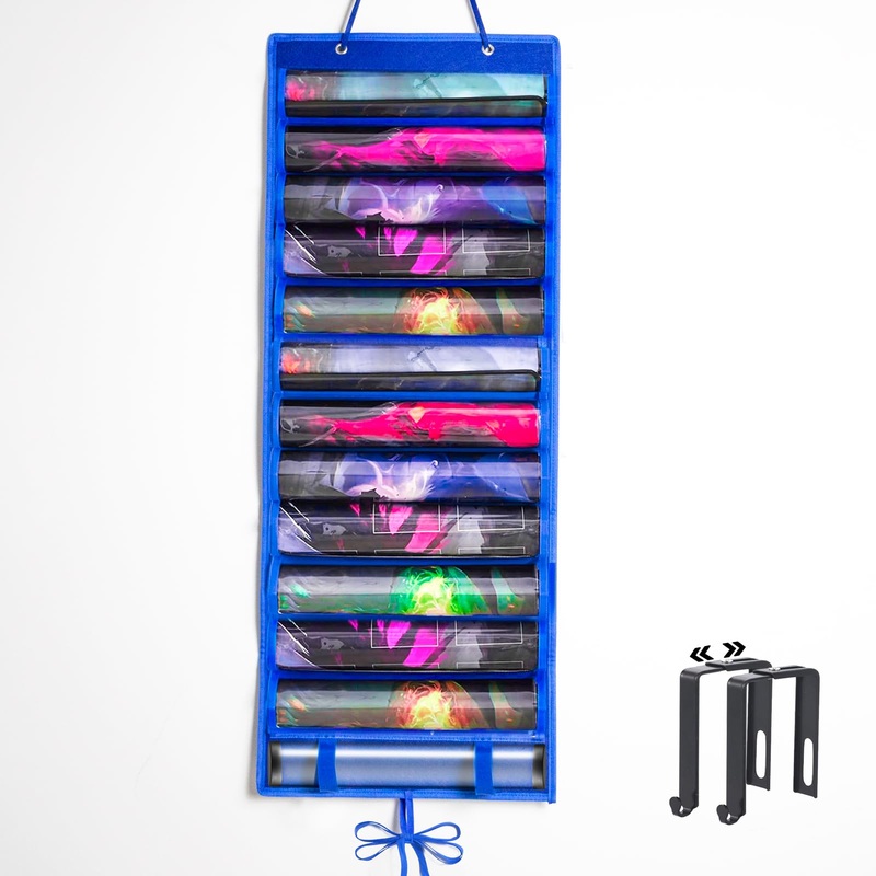 Thorbody Playmat Tube Storage Bag,Playmats Case For MTG Playmat Holder With 2 Hooks, Fits 12+1 Card Game Mat Tube With Transpare