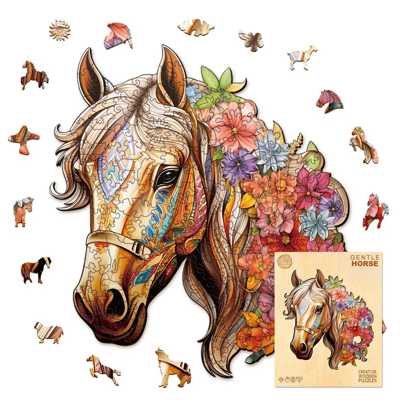 Wooden Puzzles for Adults, 450 Pieces Horse Puzzles for Adults, Difficult Puzzle Gifts for Puzzle Lover, Wooden Adult Puzzles (X