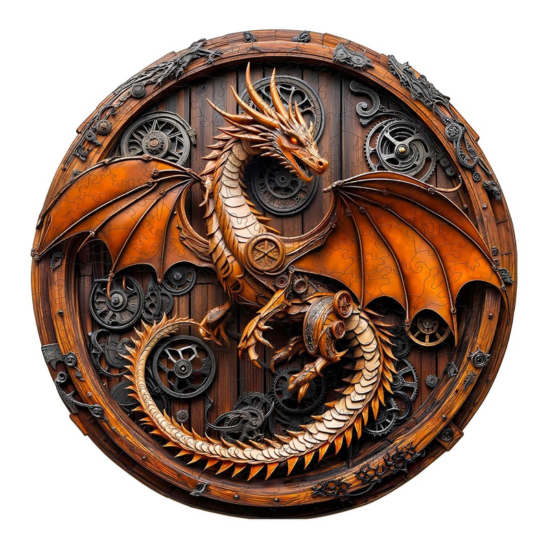 Wooden Puzzles for Adults, Mechanical Dragon Wooden Jigsaw Puzzles for Adults, Wood Puzzles Adult, Unique Animal Shape, Gifts fo