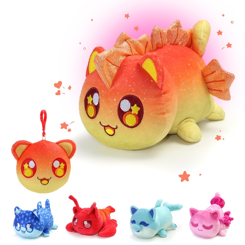 2-PCS ? Stingray Cat Plush + Plush Keychain – Under The Sea Cat Collection – 100% Embroidered Plushie – Cat Stuffed Animal Colle