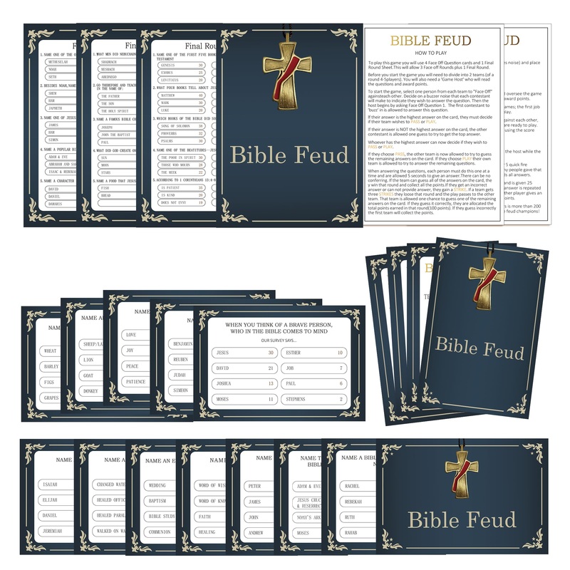 Bible Feud Quiz, Bible Trivia Games for Family, Family Feud Game for Adults, Bible Family Feud Questions, Games for Church Group