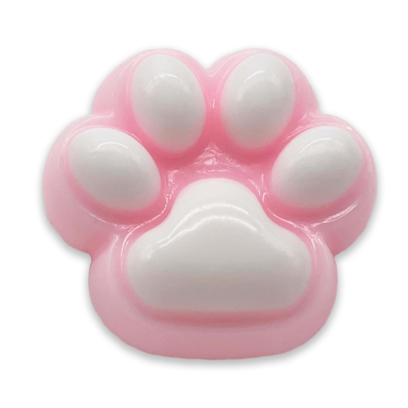 Cat Paw Squishy Toy Cute Furry Squeeze Toy Stress Relieving Silicone Toy Gifts for Kids and Adults Pink White 1 PCS
