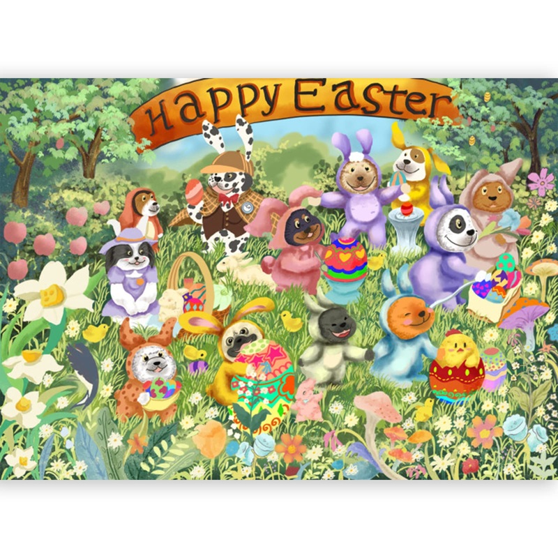 Easter Jigsaw Puzzles 500 Pieces For Adults – Easter Party Colorful Rabbits Egg Puzzles (Easter Party)